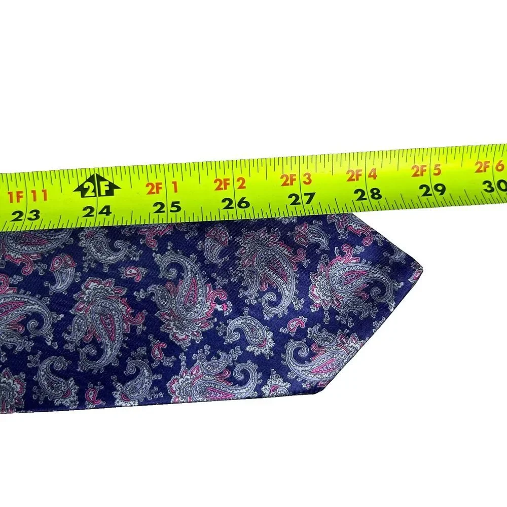 Lilly Dache Blue Paisley Silk Blend Woven Classic Pointed‎ Tie Men's One Size